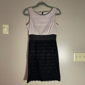 H&M cocktail dress silky top with black lace skirt (6)